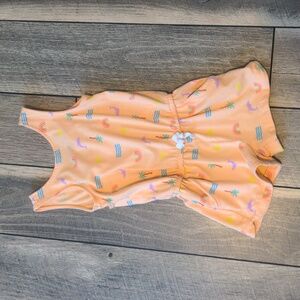 Cat & Jack Girls Rainbow Romper 5T Orange Summer Beach Sleeveless EUC
